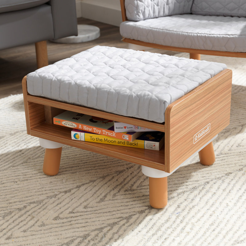 KidKraft MidCentury Kids Chair and Ottoman with Storage Compartment & Reviews Wayfair